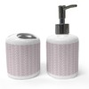 Ambesonne Purple Green Soap Dispenser & Toothbrush Holder Set, Inspired
