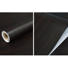 Black Brown Wood Grain Self Adhesive Shelf Liner Dresser Drawer Cabinet Sticker 15.6 by79in （Black Brown Maple Wood ）