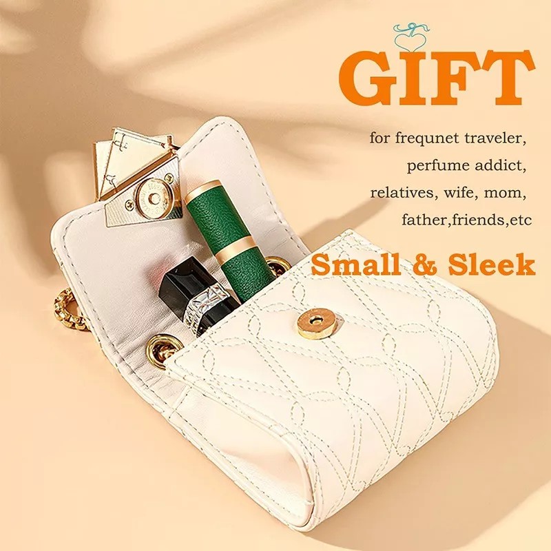 DOMOKO Perfumero Recargable De Viaje Rellenable + Funda De Piel