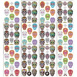 Tatuajes De Calaveras De Azúcar Del Día De Los Muertos (156 Piezas), Tatuajes Temporales De Halloween, Tatuajes De Esqueleto De Calavera De Azúcar Para Niños, N Diseño 01