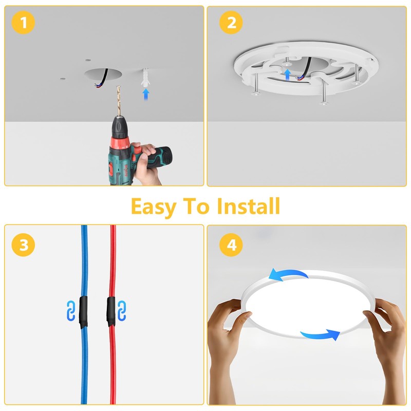 OUILA LED Ceiling Light Flat Round - Diameter 22 cm