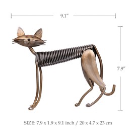 Tooarts Metal Cat Gifts Sculpture Figurine Animal Gifts Set Office Ornament Crafts Interior for Cat Lover Living Room Decorations,Standing Cat
