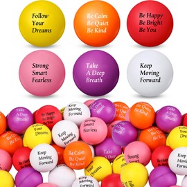 Aoriher 36 Pcs Motivational Stress Balls Colorful Stress Balls Bulk Quotes Inspirational Funny Foam Toys Hand Exercise Gifts for Office Small Toys for Motivating Supply(Vivid Color)