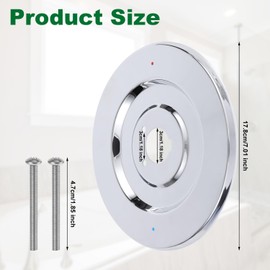 Shower Faucet Cover Plate for Moen, Stainless Steel Shower Handle Cover Plate Suitable for Shower Faucets and One-Handle Tub Escutcheon Replacement Parts Compatible with Moen 16090 Chateau (Silver)