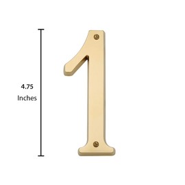 Baldwin Estate 90671.003.CD Solid Brass Traditional House Number One in Polished Brass, 4.75"