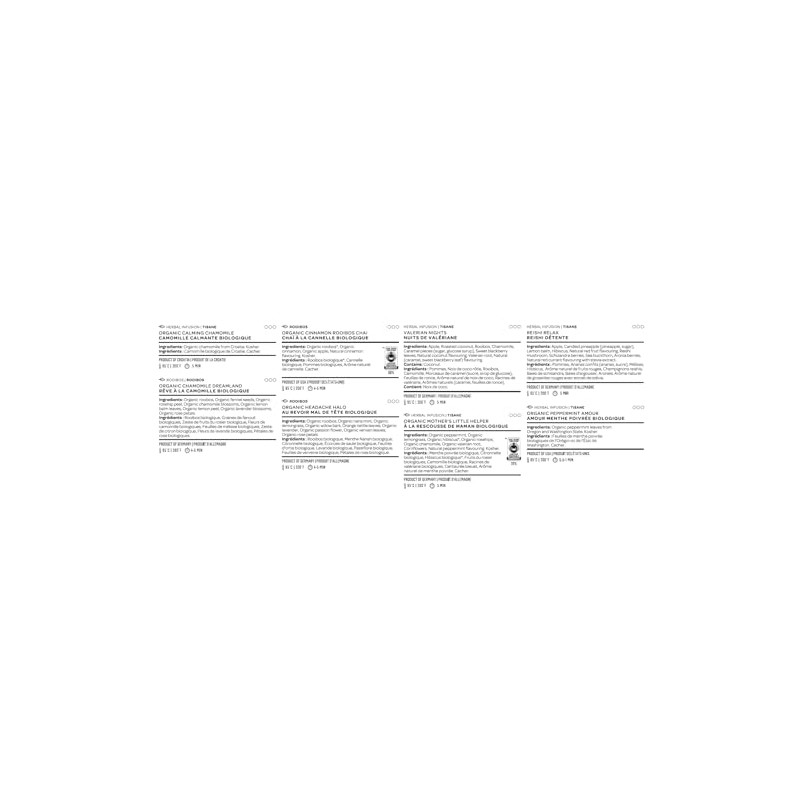 DAVIDsTEA 8 Tea Sampler Dreamy Herbals, Caffeine-free, Sleepytime Herbals