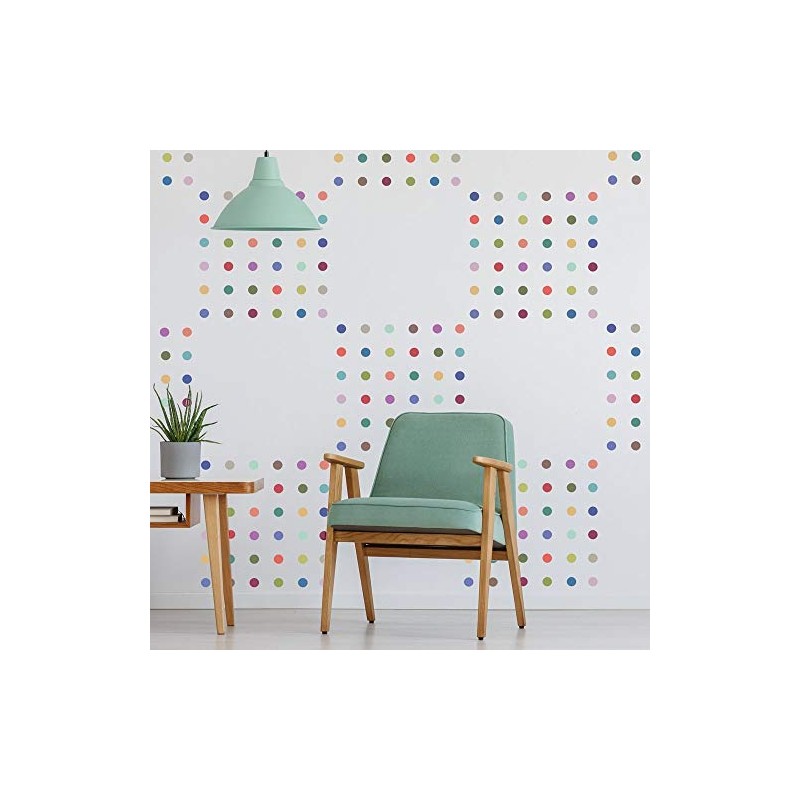 Polka Dots Wall Decals 121 Modern Multi-color 2 inch Confetti