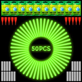 GreenYeah Fishing Glow Sticks Fishing Rods Glow Sticks Pack of 50 Glow Sticks for Fishing Rods 4.5 x 37 mm, Float Glow Stick Night Fishing, Fishing Glow Sticks, Glow Sticks for Fishing Night Fishing