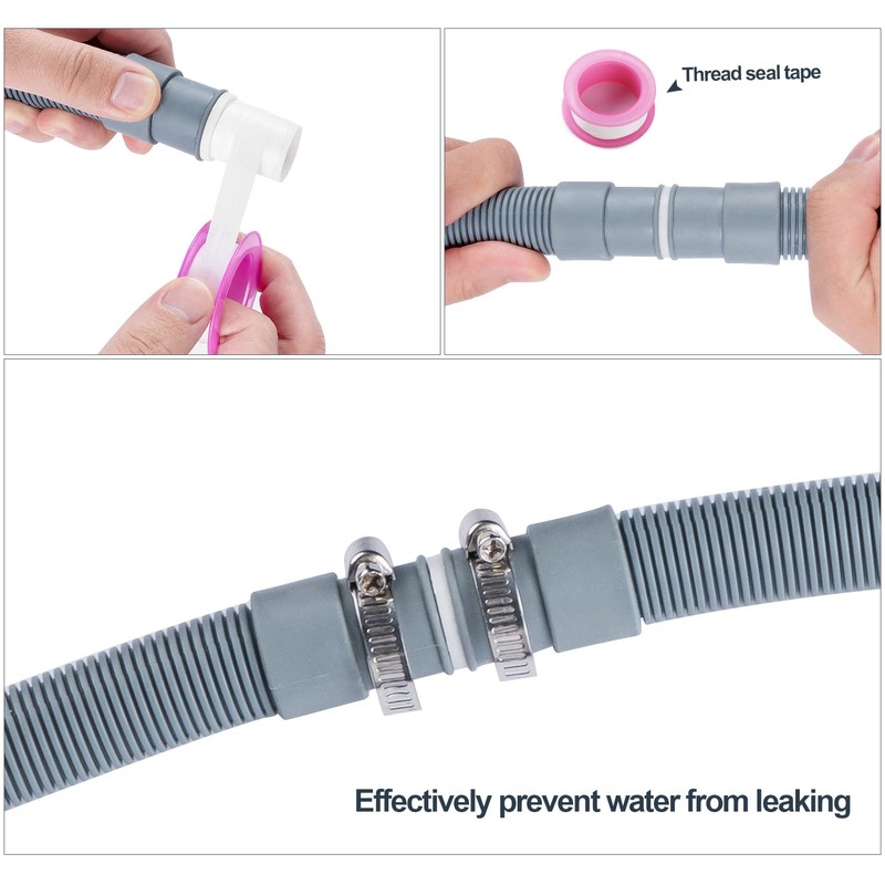 ilauke 2.5m Universal Drain Hose, Extension Pipe Kit for Washing