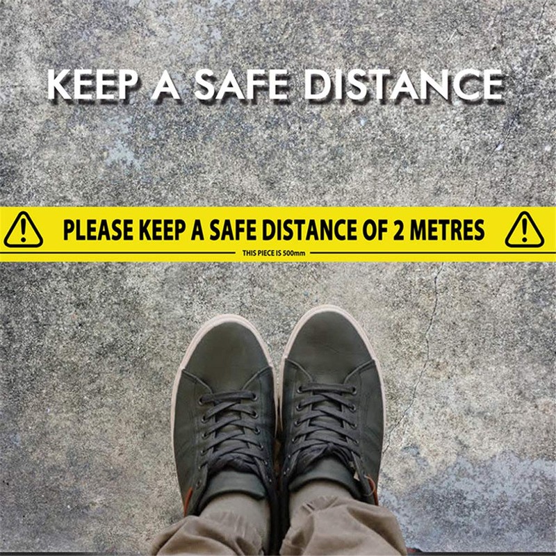 MINGTIAN Safety Tape 2m Metre Aparts Social Safe Distancing Floor