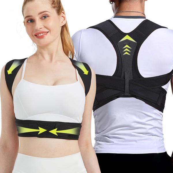 Posture Corrector Back for Men and Women, Improved Shoulder Trainer, Back Straightener, Upper Back Support Belt for Hunchback, Relieves Shoulder Pain, Neck and Back L/XL