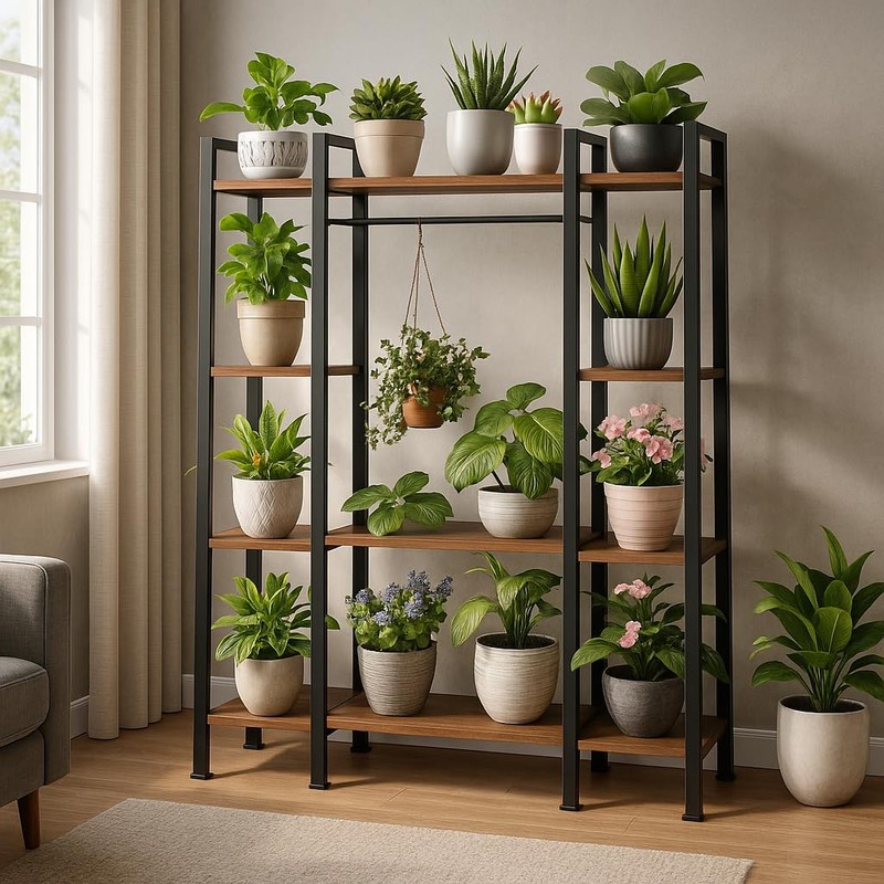 OTDMEL 55" Large Plant Stand Indoor with 8 LED Grow