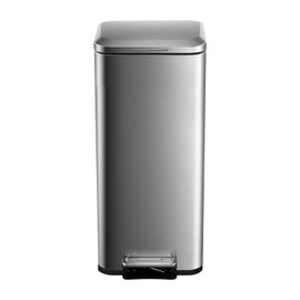 DYTesa 13 Gallon/50 Liter Slim Trash Can, Fingerprint-Proof Stainless Steel Garbage Can with Soft-Close Lid and Removable Inner Bucket for Kitchen, Bathroom, Narrow Space