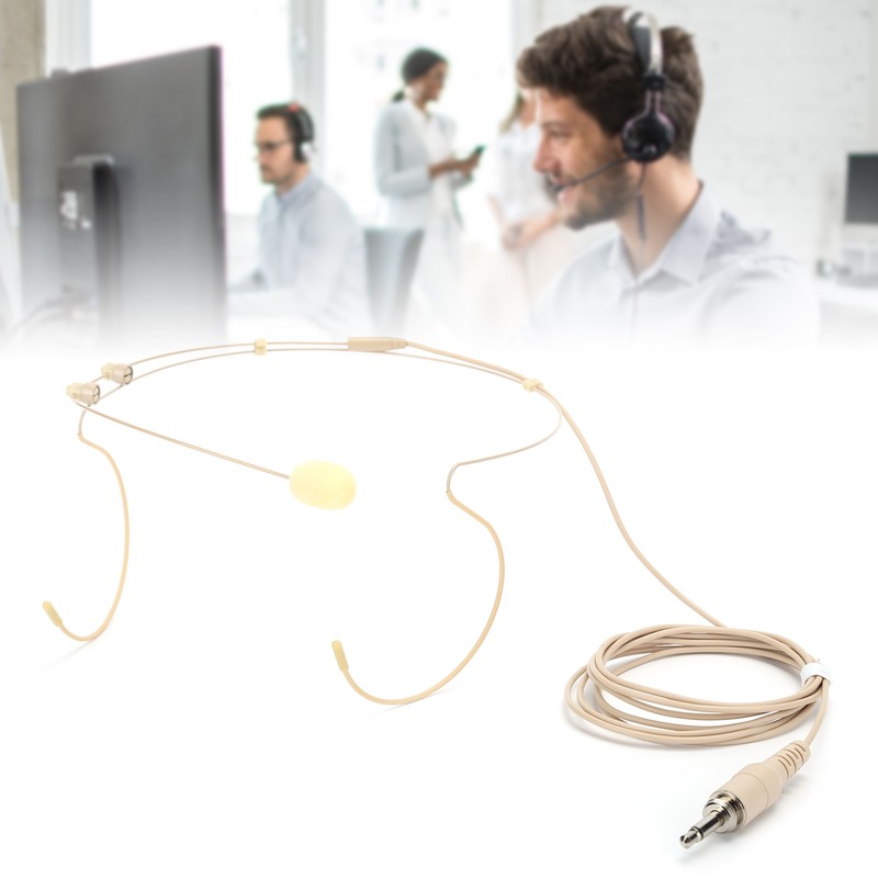 Earhook Microphone 3.5mm Male Screw Lock Double Earhook Microphone for