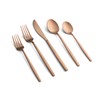 Cambridge Kiki Copper Satin Piece Flatware Set, 20 Count, No
