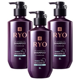 Ryo Jayangyunmo 9EX Hair Loss Symptoms Professional Care Shampoo for Sensitive Scalp, 400ml, 3 Pieces / 려 자양윤모 9EX 탈모증상전문케어 민감성두피용 샴푸, 400ml, 3개