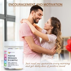 HSXIANG Positive Affirmations Messages in a Bottle（50pcs）, Gifts For Women And Men.Motivational Gift,Valentines Day Gifts for Her, Unique Gifts