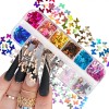 Cavad Lentejuelas Con Purpurina De Mariposa, 12 Colores, Hol