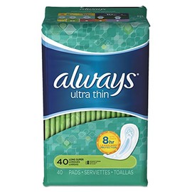Always Ultra Thin Pads Without Wings, Unscented, Long Super 40 ea