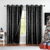 Bujasso Metallic 85% Blackout Curtains Black Room Darkening Curtains 2