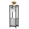 Narrow Side Toilet Paper Holder with Storage Rack - Freestanding