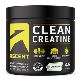 Ascent simply teras- Clean Creatina Monohidrato Polvo 5G Por Porción, Suplemento de Creatina Creapure Sin Sabor                                       