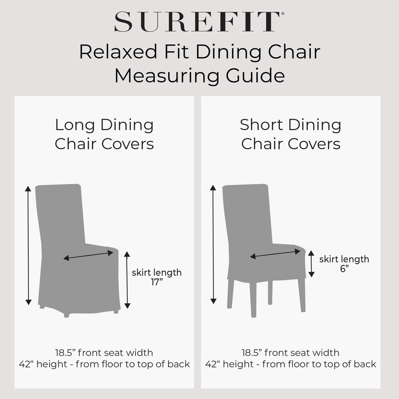 SureFit Duck Cotton Solid Dining Chair Slipcover (Gray Color) -