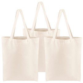 Segarty - Bolsas de lona grandes de 16.5 x 13 pulgadas, bolsas de lona en blanco resistentes para decorar, bolsas de hombro reutilizables a granel con refuerzo inferior para manualidades y decoración