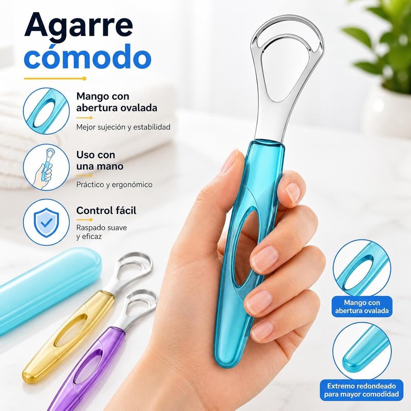 Raspador de Lengua de Acero Inoxidable - Set de 3