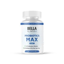 Bella All Natural Probiotics MAX Day – 8 Strains, 60 Billion CFU per Serving, 60 Capsules for Digestive & Immune Health