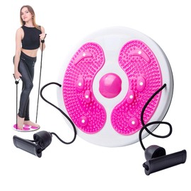 Ab Twists Waist Disc Board Adjustable Waist Trainer Twi-sting Disc with Handles Waists Slimming Balance Rotating Discs for Slimming Arms Hips and Thighs(COLOR:pink)