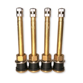 TYK Industries Four TR571 Straight Brass Clamp in Tubeless 3 3/8" inch Truck or Bus Valve Stems