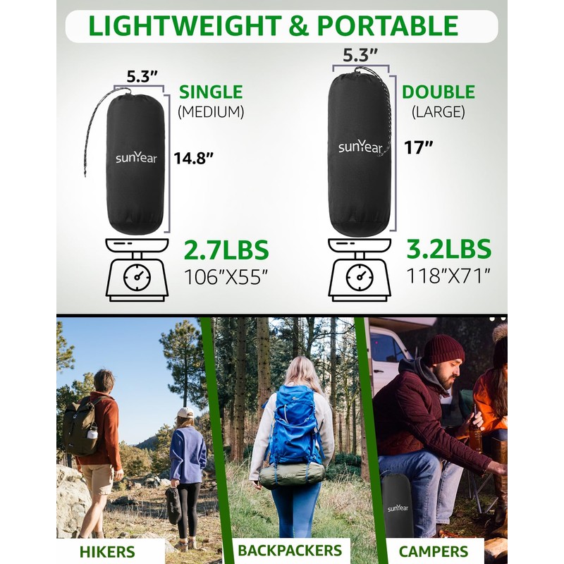 Sunyear Camping Hammock with Net - Double&Single Hammock with House-Like