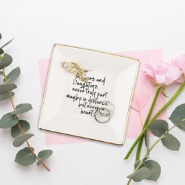 Mother and Daughter Ceramic Jewelry Dish, Gift for Mom from Daughter, Mother's Day, Birthday, Christmas Gift for Mom and Daughter Trinket Tray Gift