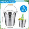 Zopeal 6 Pcs Large Metal Bucket Beer Bucket Galvanized Steel