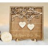 Hnadmade Christmas Wooden Frame with Decision Coin Romantic Anniversary Gift