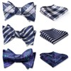 HISDERN Men's Self-Tie Bow tie 3pcs Mixed Bow Ties for