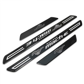 iPick Image for Ford Mustang Mach-E Real Carbon Fiber 4 Pcs Universal Door Sill Step Protector Guard Decal Plates