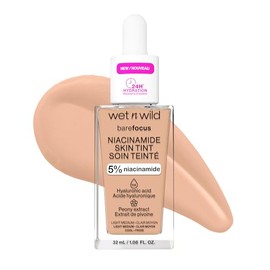 BARE FOCUS NIACINAMIDE SKIN TINT (LIGHT MEDIUM) Base de Maquillaje Tinta Serum Niacinamida, Acido Hialuronico, Vitamina E, Cobertura Ligera,Acabado...