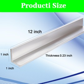 YLJNGUS Aluminum Angle Stock - 1 x 1 x 1/4 inch 2PCS 6061 Aluminum Angle Iron 12" Length 90 Degree Angled 1/4" Thick for DIY Projects Home Improvement