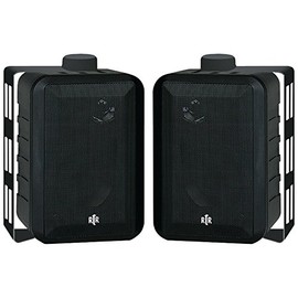 BIC AMERICA RTRV44-2 4 RtR Series 3-Way Indoor/Outdoor Speakers (Black) - TWO YEARS
