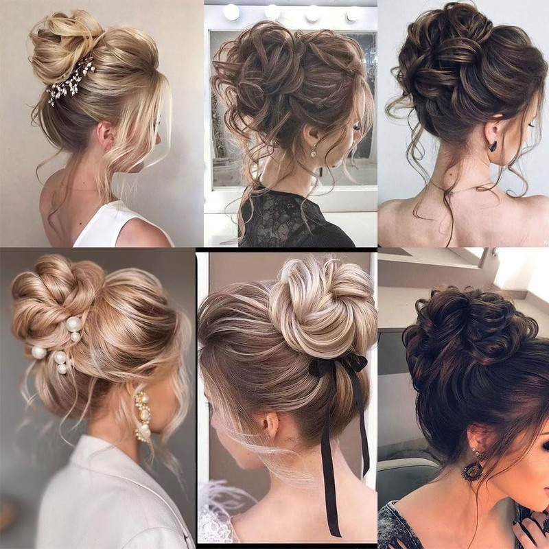 2PCS Messy Bun Hair Piece Tousled Updo Elastic Hair Bun