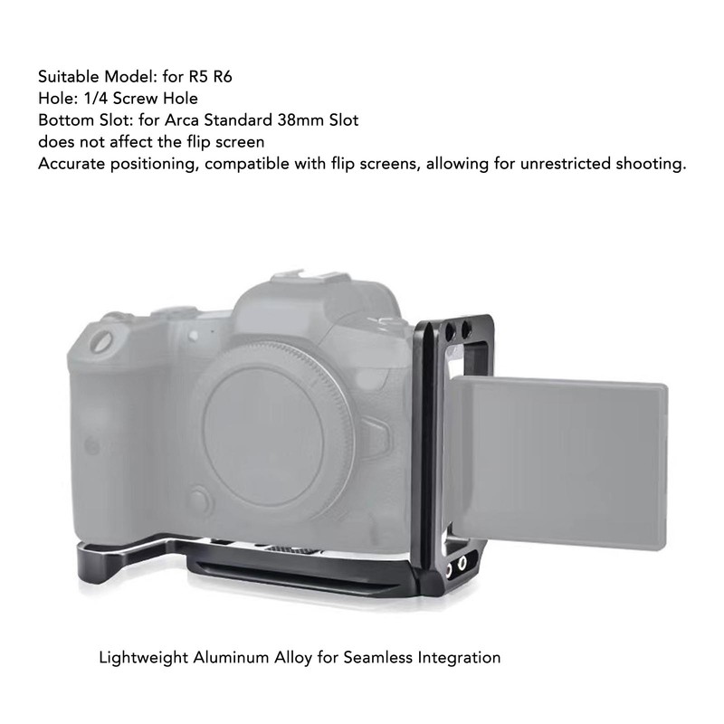L Bracket Quick Release Plate for R5 R6 Camera Aluminum