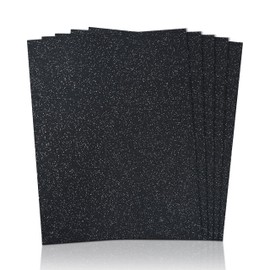 FabricLA | Glitter Felt Sheets | 1.6mm Thick | Vibrant Colors, Mess-Free, Durable Design, Easy to Cut & No-Shed for DIY Crafts, Costumes & Home Décor - 9x12 Inches - 5 Pieces Black Glitter Felt