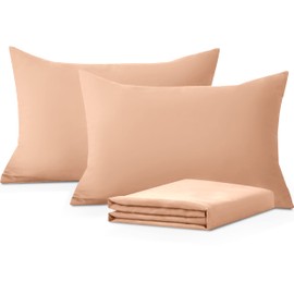 Moonlight Bedding Pillow Cases 2 Pack – Peach Pillowcases Envelope Closure Super Soft Brushed Microfiber Standard House Wife Pillow Covers, (50 X 75 CM)