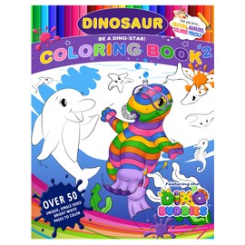 Dino-Buddies® Dinosaur Coloring Book #2 - Kids Coloring Sheets with Cute Illustrations - Creative Coloring Books for Kids - Thick White Paper