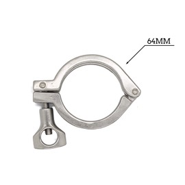 QMINOX TC 2" Tri Clamp with Wing Nut Stainless Steel 304 Heavy Duty Sanitary Clamp Single Pin Tri Clamp Clover with Silicone Gasket(2 pack)