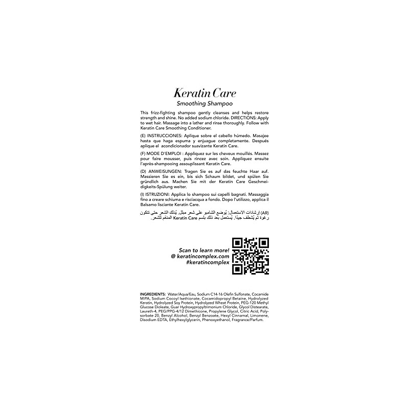 Keratin Complex Keratin Care Smoothing Shampoo, 33.8 fl oz