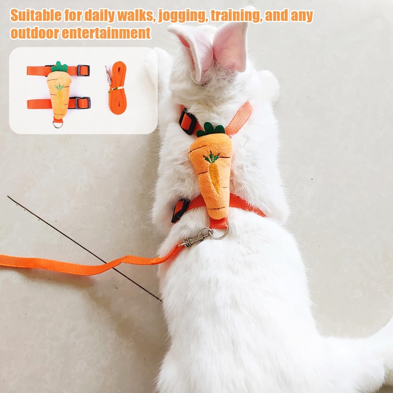 Bunny Harness and Leash for Rabbits,2 Pack Adjustable Bunny Harness,Cute