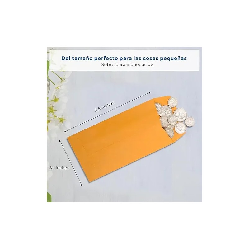 Lux Caja Con 500 Sobres Coin 5, 8.8 X 16.4
